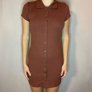 Brown Collared Dress